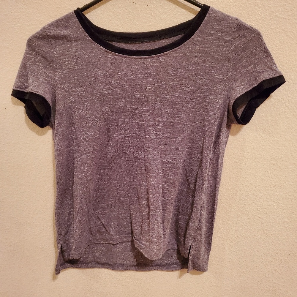 Basic gray ringer tee